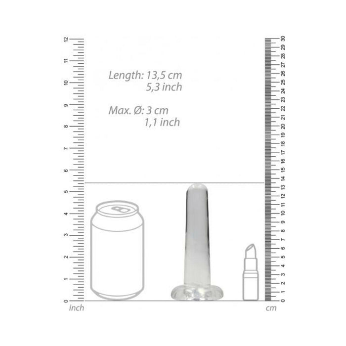 Realrock Crystal Clear Non-realistic Dildo With Suction Cup 5.3 In. Translucent