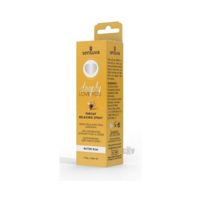 Sensuva Deeply Love You Throat Relaxing Spray Butter Rum 1 Oz.