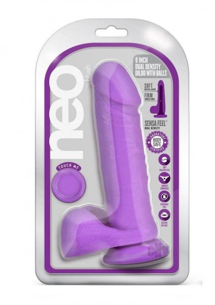 Neo Dual Density Dildo 8' Neon Purple