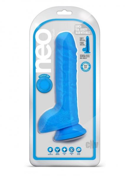 Neo Dual Density Dildo 9' Neon Blue