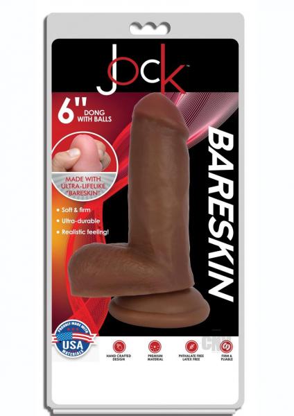 Jock Bareskin Dong W/balls & suction Cup 6in