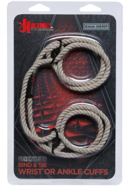 Kink Hogtie Bind & Tie Wrist Or Ankle Cuffs Natural .23 inch Hemp