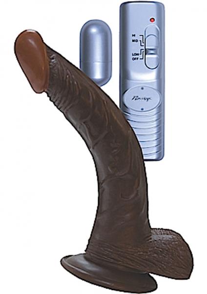 American Whopper 8in Curved Vibrating Dong & Balls