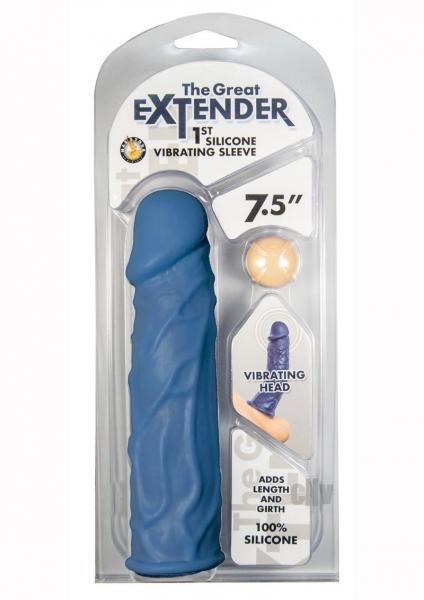 The Great Extender 1st Silicone Vibrating Sleeve 7.5in
