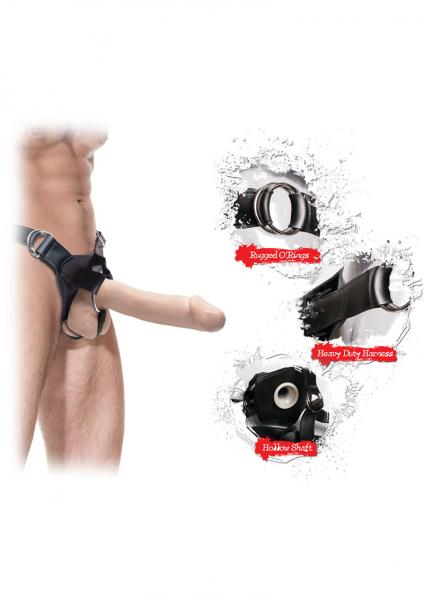 Extreme Hollow Strap On 12 inches Straight Dildo