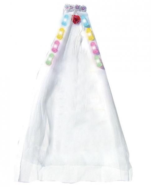 Bachelorette Party Light Up Party Veil Multi ColorFlashing Penis