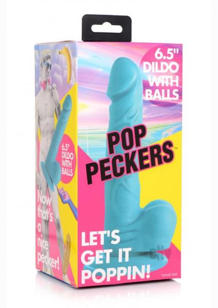 6.5 Inch Dildo With Balls - Blue