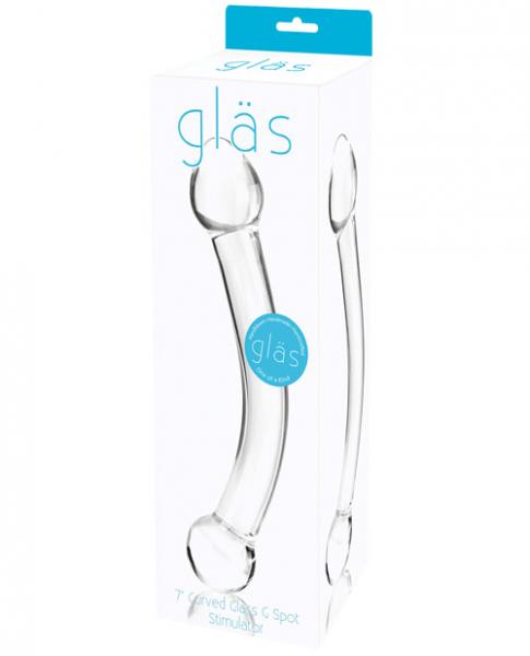 Glas 7 inches Curved Glass G Spot Stimulator Clear