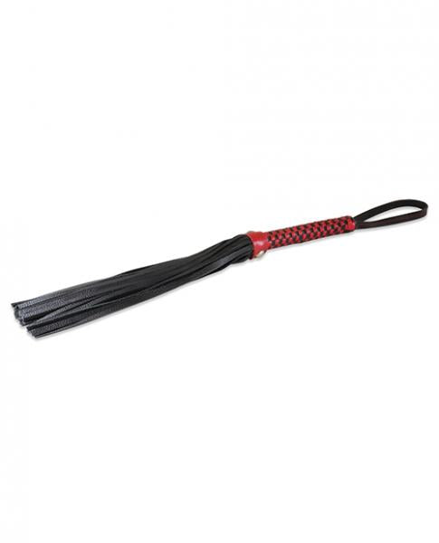 Sultra 16'' Lambskin Flogger Classic Weave Grip - Black W/red Woven Handle