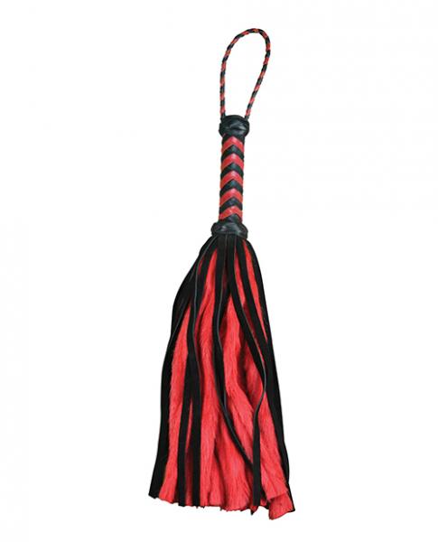 Plesur 17'' Suede & Fluffy Faux Fur Tails - Black/red