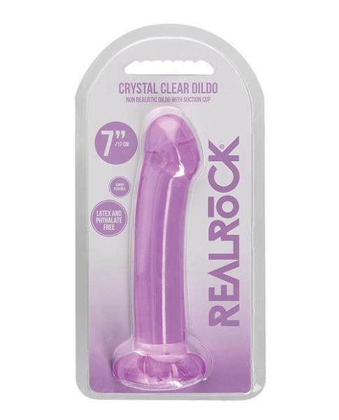 Shots Realrock Crystal Clear 7'' Dildo - Purple