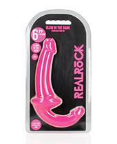 Shots Realrock 6'' Strapless Strap On Glow In The Dark - Neon Pink