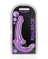 Shots Realrock 6'' Strapless Strap On Glow In The Dark - Neon Purple