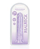 Shots Realrock Crystal Clear 7'' Straight Dildo W/suction Cup - Purple