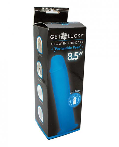 Get Lucky 8.5'' Glow In The Dark Periwinkle Peen Dildo