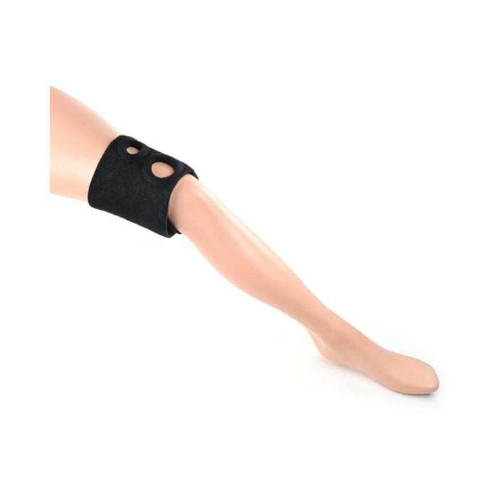 Ss Dual Penetration Thigh Strap-on Harness Black