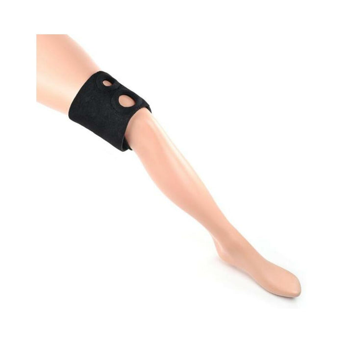 Ss Dual Penetration Thigh Strap-on Harness Black