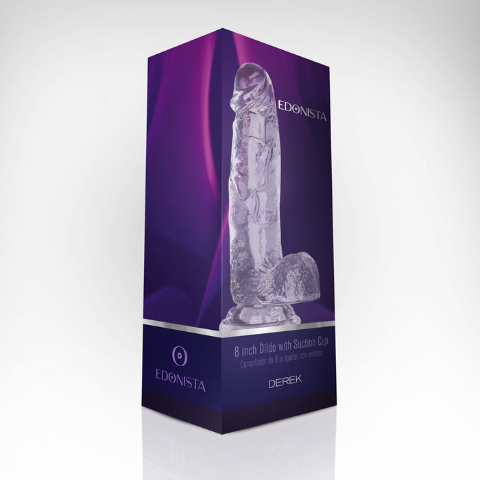 Derek 8&#39;&#39; Dildo With Suction Cup Clear