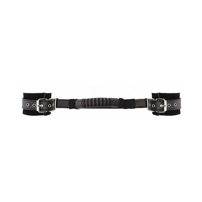 Ouch Adjustable Leather Handcuffs Black