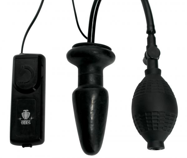 Deluxe Wonder Plug Inflatable Vibrating Black