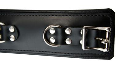 Leather Padded Premium Locking Ankle Restraints Black