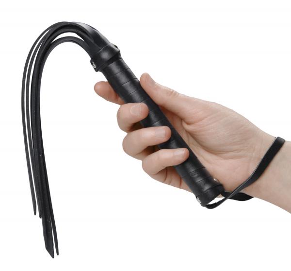 Rubber Strands Hand Flogger Black