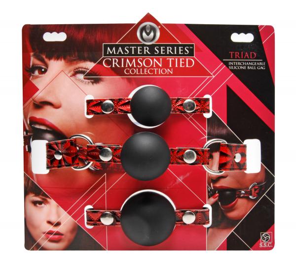 Crimson Tied Triad Interchangeable Silicone Ball Gag