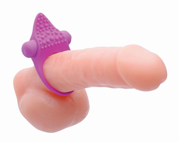 Versa Tingler Cock Ring, Finger Vibe Clit Stim Purple