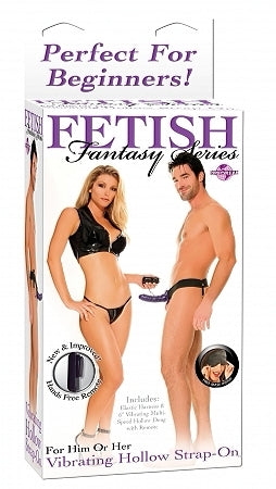 Fetish Fantasy Vibrating Hollow Strap-On Purple