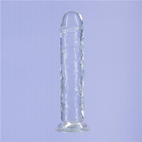 Addiction Crystal 8 Vertical Dong Clear Tpe W/ Bullet ''