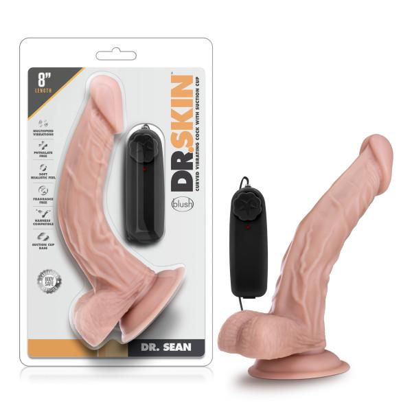 Dr. Skin Dr. Sean 8 inches Vibrating Cock Suction Cup Beige