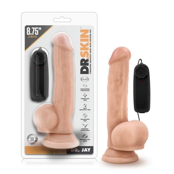 Dr Jay 8.75 inches Vibrating Cock with Suction Cup Beige