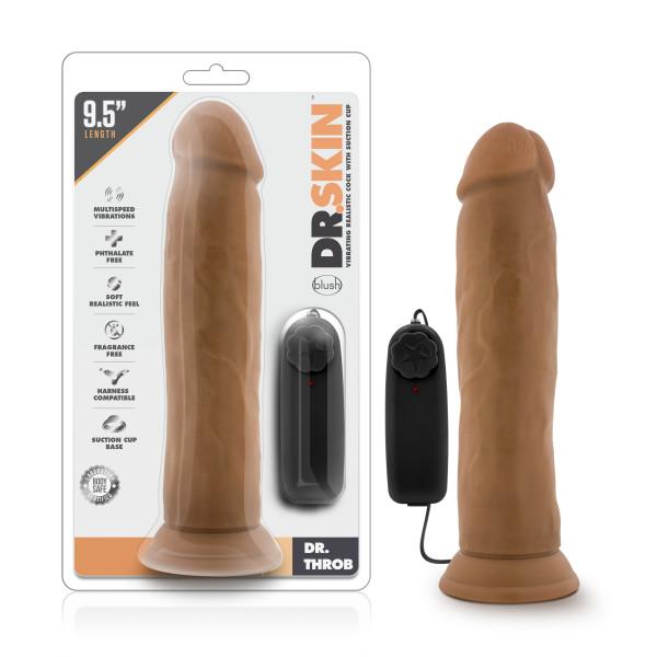 Dr. Skin - Dr. Throb 9.5in Vibrating Realistic Cock With Suction Cup