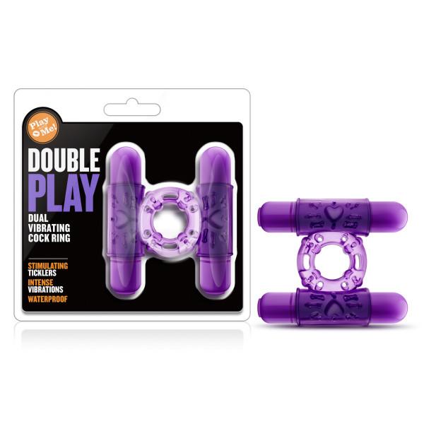 Double Play Dual Vibrating Cock Ring Purple