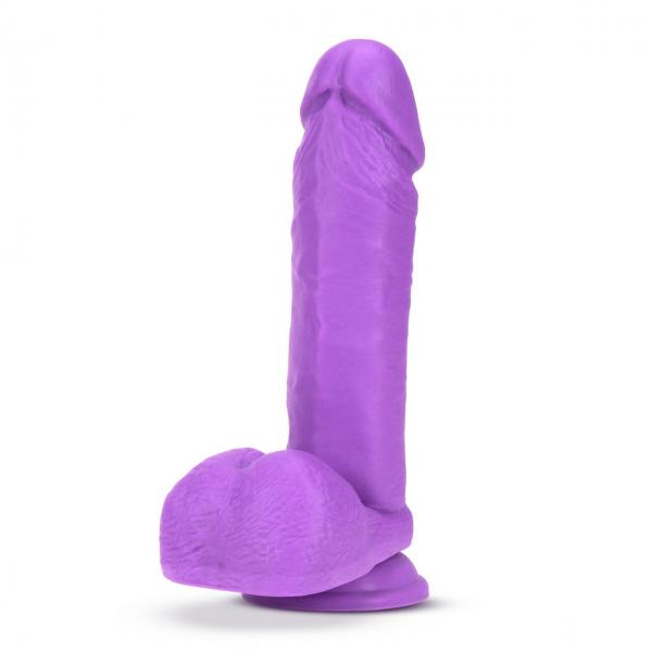 Neo Elite - 8-inch Silicone Dual-density Cock With Balls - Neon Purple