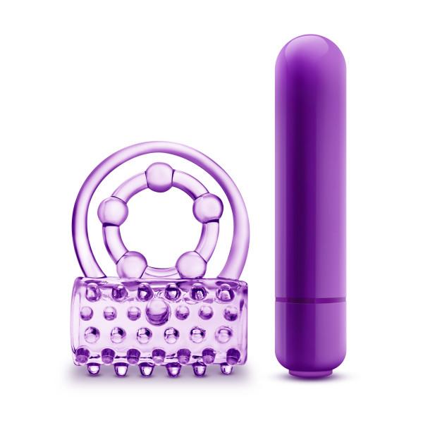 The Player Vibrating Double Strap Cock Ring Purple