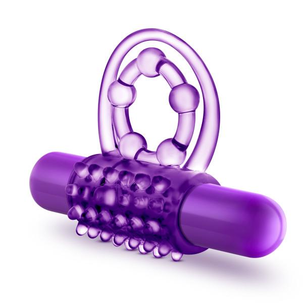 The Player Vibrating Double Strap Cock Ring Purple