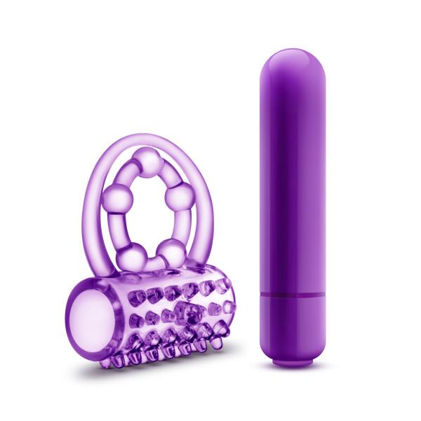 The Player Vibrating Double Strap Cock Ring Purple