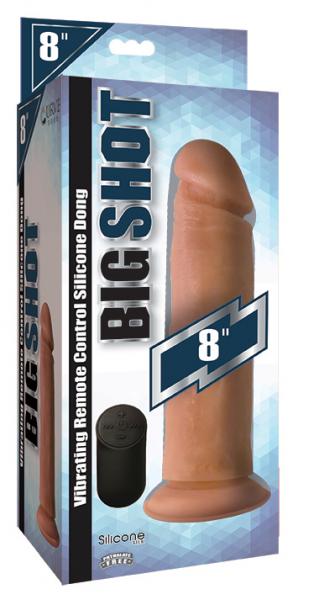 Big Shot Vibrating Remote Control Silicone 8 inches Dong Beige