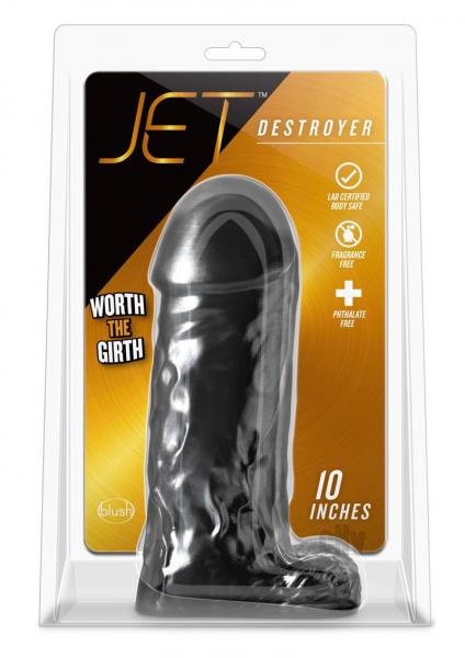 Jet Destroyer Carbon Black Metallic Dildo