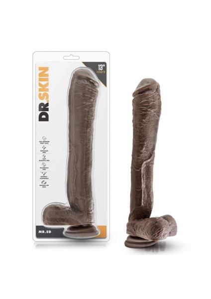 Mr Ed 13 Inches Dildo with Suction Cup Chocolate Brown