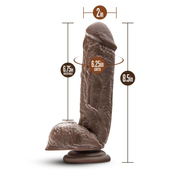 Dr Skin Mr D 8.5 inches Dildo Chocolate Brown