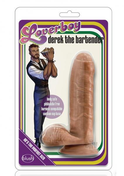 Loverboy Derek The Bartender Mocha Tan Dildo