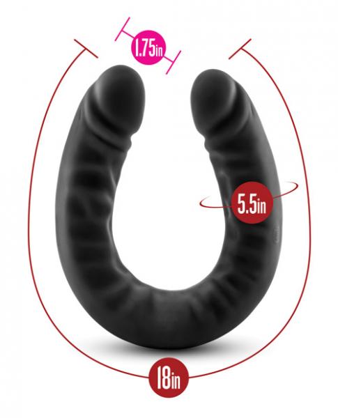 Ruse 18 inches Silicone Double Headed Dildo Black