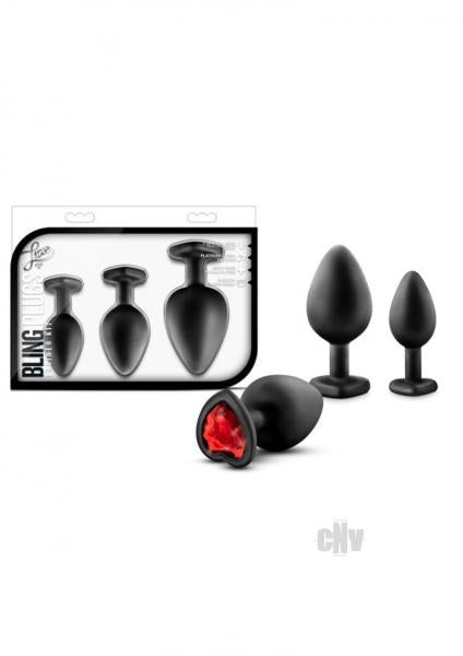 Bling Plugs Training Kit Black with Gem End