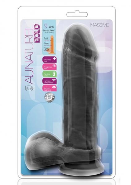 Au Natural Bold  - 9'' Dildo - Black