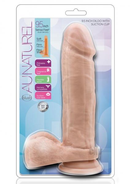 Au Naturel 9.5 Inches Dildo with Suction Cup Beige