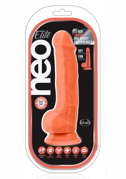 Neo Elite - 7.5in Silicone Dual Density Cock With Balls