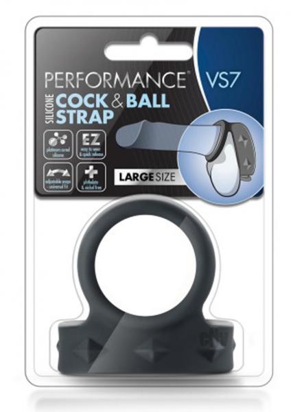 Performance VS7 Silicone Cock & Ball Strap Large Black