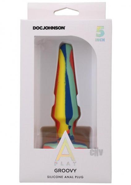 A Play 5'' Groovy Silicone Anal Plug - Sunrise